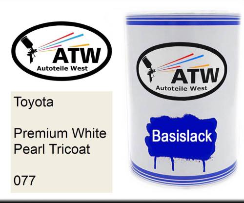 Toyota, Premium White Pearl Tricoat, 077: 500ml Lackdose, von ATW Autoteile West.